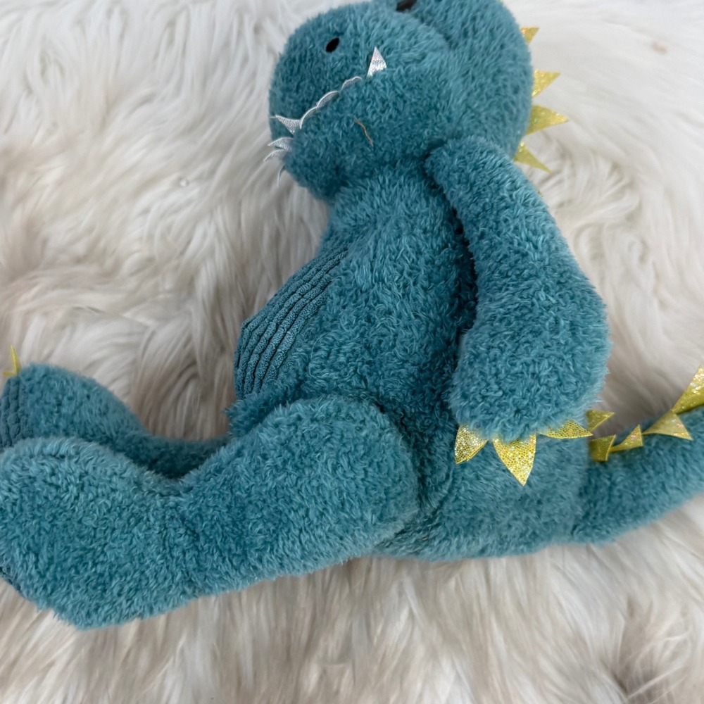 Bunnies By The Bay Roary the Dinosaur Teal Blue Plush Stuffed Animal Gold Spikes